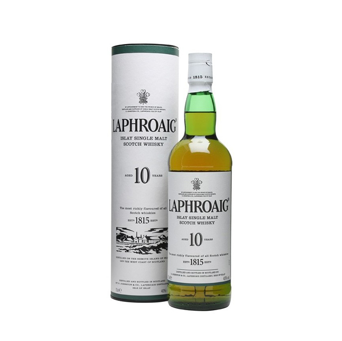 LAPHROAIG ISLAY SINGLE MALT SCOTCH WHISKY 10 YEARS 100% ORZO MALTATO CL70 BT1